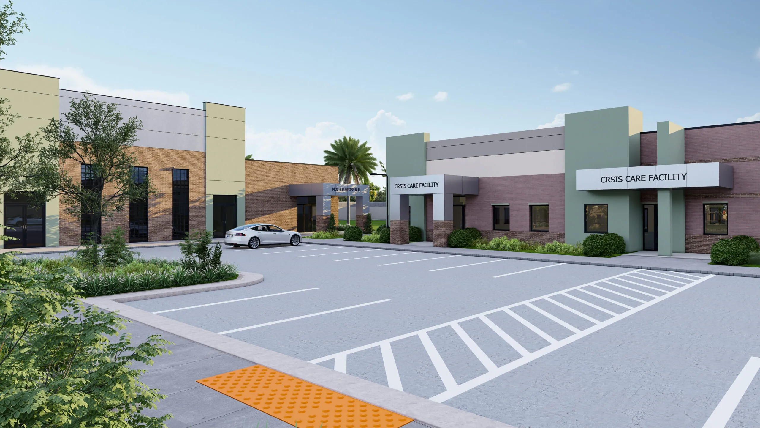 exterior of hope forward building with parking lot